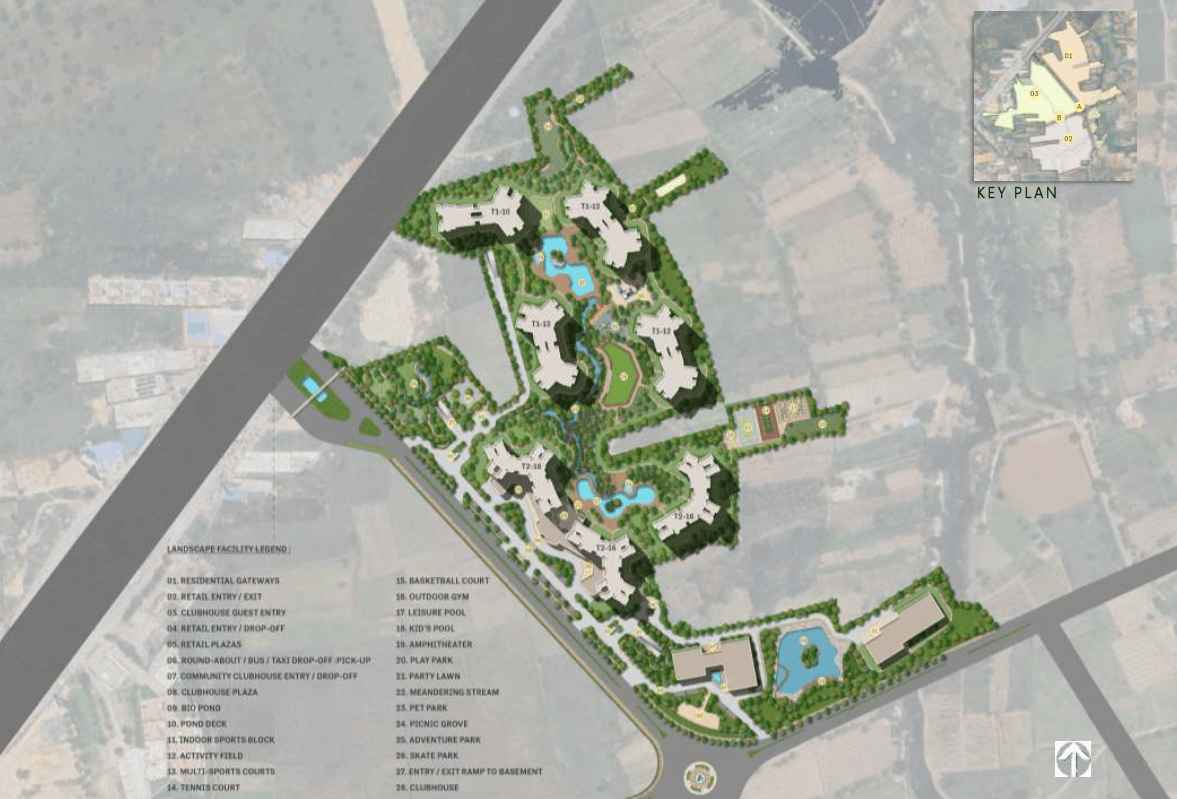 Adarsh Forest Glen - Master plan showing plot clusters, parks and internal roads