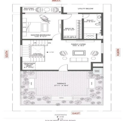 Adarsh Parkland 3 BHK floor plan
